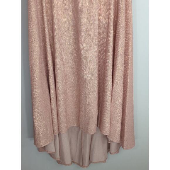 Oleg Cassini Womens Off The Shoulder Metallic Hi-Lo Dress Rosego Size 12 NWT - Picture 6 of 14